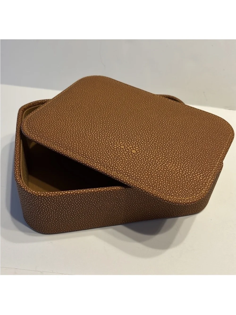Threshold Lidded Brown Faux Leather Boc